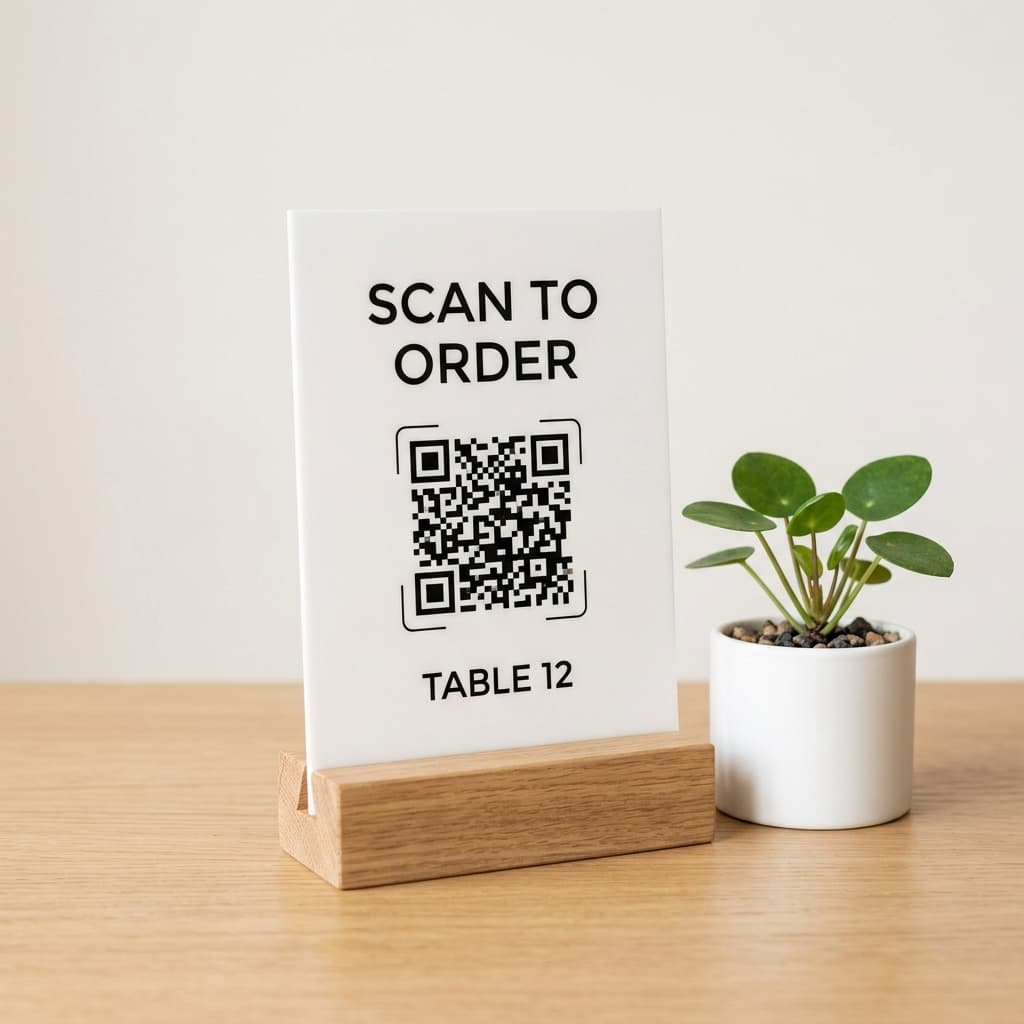Table QR code stand