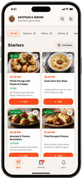 TableMind Digital Menu Preview